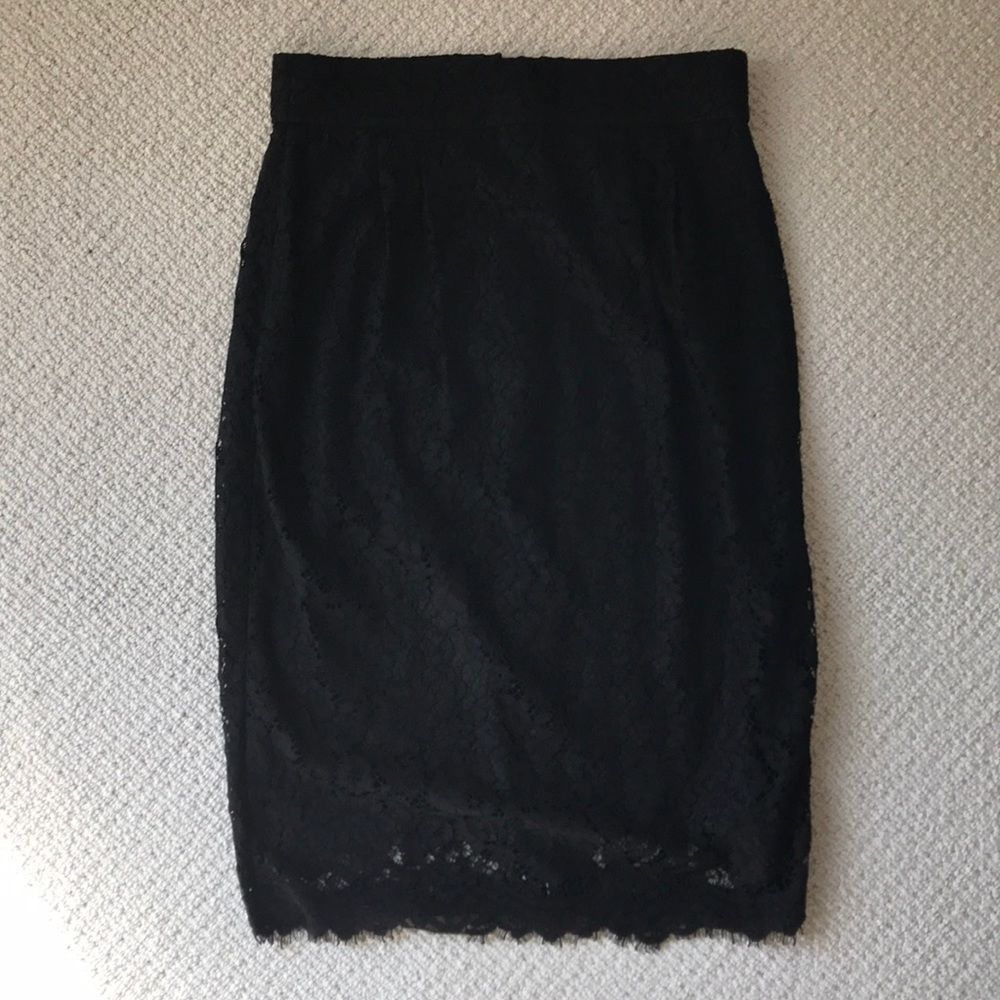 NWT JCrew Black Lace Skirt - Size 8 - Picture 2 of 4